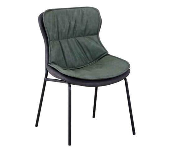 Chaise Design "brady" 84cm Vert et Gris Foncé