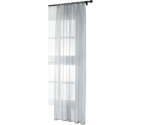 1 Pièce Voilage Rideau En Voile Paravent. Pour Porte Fenêtre Balcon. 140x245 Cm. Gris. Vh5511gr