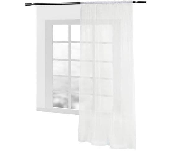 1 Pièce Voilage Rideau En Voile Paravent. Pour Porte Fenêtre Balcon. 140x245 Cm. Crème. Vh5511cm