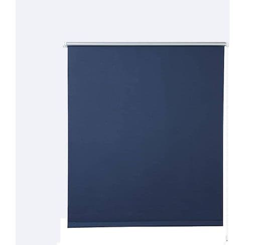 1x Store Enrouleur Occultant. Isolant Thermique Avec Revêtement Sans Perçage. 50x160 cm Bleu.