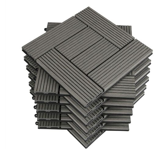 Lot De 6 Dalles De Sol Revêtement Carrelage.1 M².30x60 Cm.anthracite