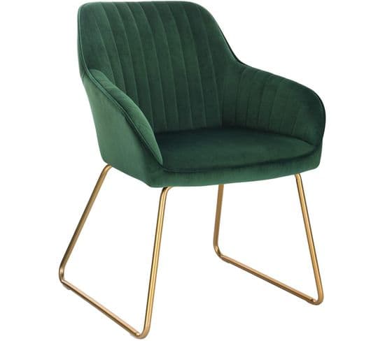 Chaises De Salle À Manger En Velours Chaises De Cuisine Pieds En Métal 45x44x82 5cm Vert Foncé