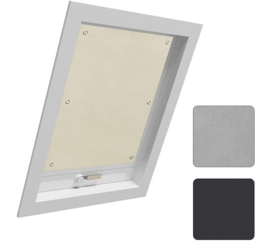 Store Pour Fenêtre.rideau Occultant Avec Ventouses.sans Perçage Protection Solaire.beige.48x73cm