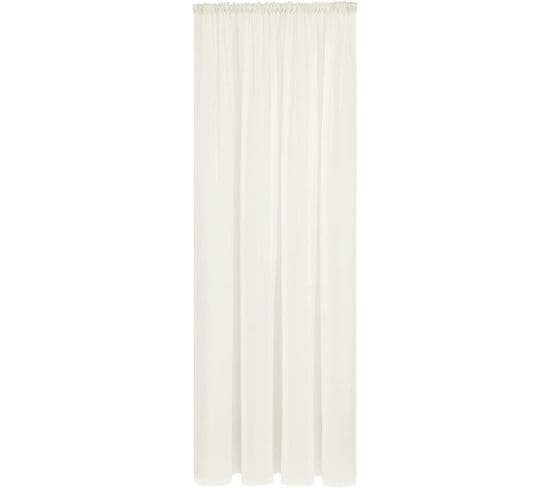1 Pièce Rideau Voilage En Polyester  Avec Ruban Fronceur.semi-transparent.135x175cm.crème