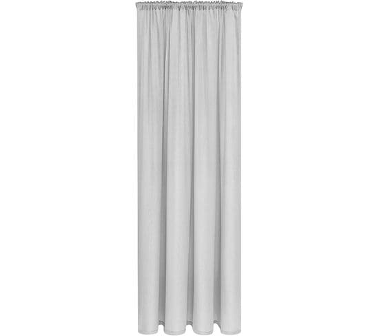 1 Pièce Rideau Voilage En Polyester Avec Ruban Fronceur.semi-transparent.gris Clair 135x225cm(lxh)