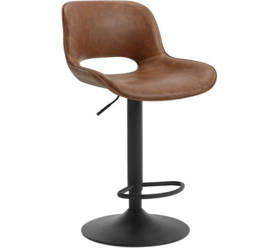 Tabouret Bar En Simili Cuir,chaise De Bar,hauteur Réglable,pivotant à 360°,brun