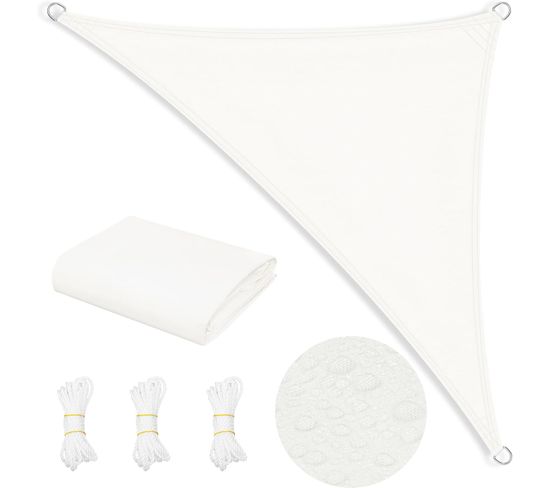 Voile D'ombrage Imperméable En Pes,polyester,toile Parasol Avec Oeillets D+cordes,3x3x4,25mbeige