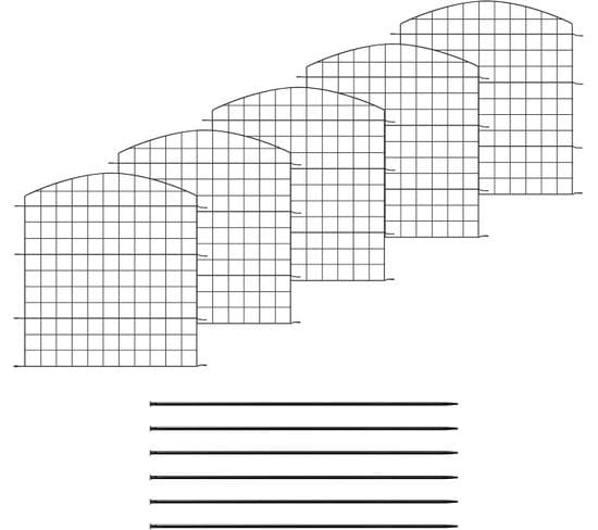 Clôture De Jardin,5 Panneaux Métalliques à Connecter Avec Piquet De Terre,en Grille,78x70cm,noir