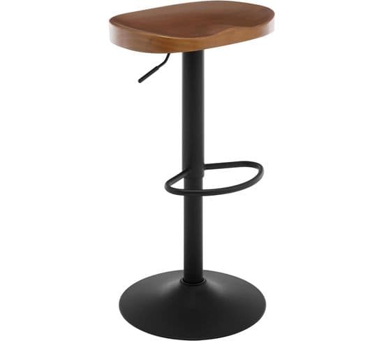 Tabouret Bar Haut,chaise De Bar,hauteur Réglable,pivotant,avec Repose-pieds,en Bois,marron