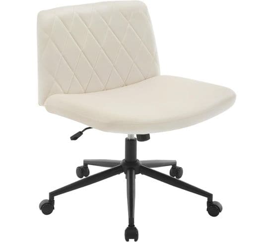 Chaise De Bureau À Roulette,chaise Coiffeuse,siège Pivotant En Velours,hauteur Réglable,crème