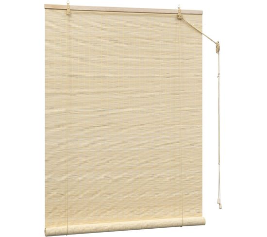 Store Enrouleur Bambou,store Occultant En Bambou,protection Solaire,tirage Latéral,nature,60x220cm