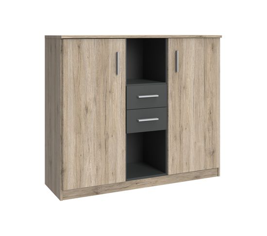 Buffet 2 Portes  2 Tiroirs Et 2 Niches - L122 Cm