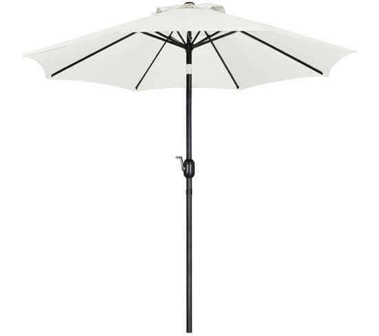 Parasol De Jardin Extérieur À 8 Baleines 270 Cm Crème