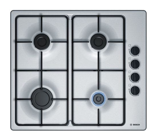 Bosch Electroménager PGP6B5B90 Plaque gaz - Plaque de cuisson 4 foyers  [Classe énergétique D] 6 L58,2cm x P52cm - Acier Inox : :  Cuisine et maison