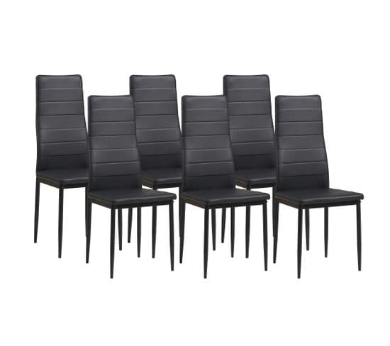 Chaises De Salle à Manger Milano, Lot De 6, Noir