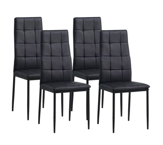 Chaises De Salle à Manger Salerno, Lot De 4, Noir