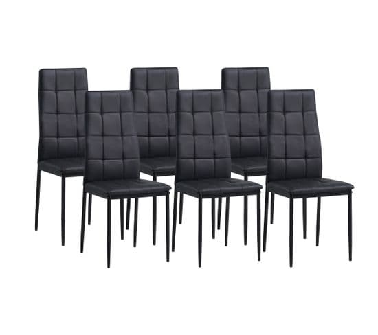 Chaises De Salle à Manger Salerno, Lot De 6, Noir