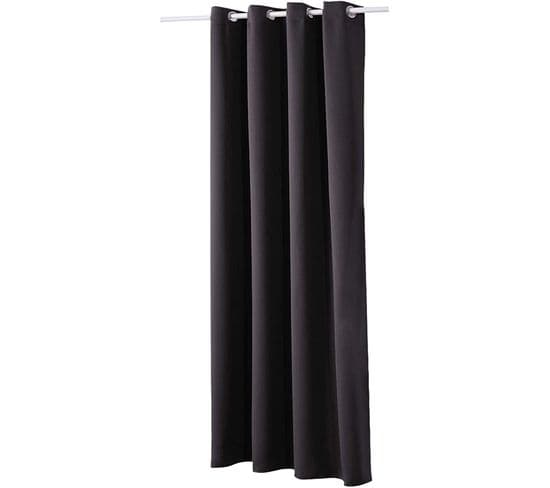 1 Pièce Rideau Occultant à Oeillets Pour Fenêtre Porte.thermique Isolant.135x245cm.anthracite