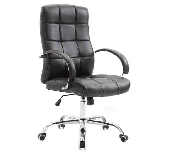 Fauteuil De Bureau Mikos En Similicuir Noir