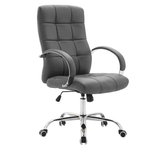 Fauteuil De Bureau Mikos En Similicuir Gris