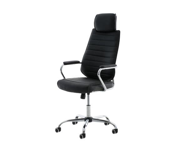 Fauteuil De Bureau  Rako Similicuir Noir