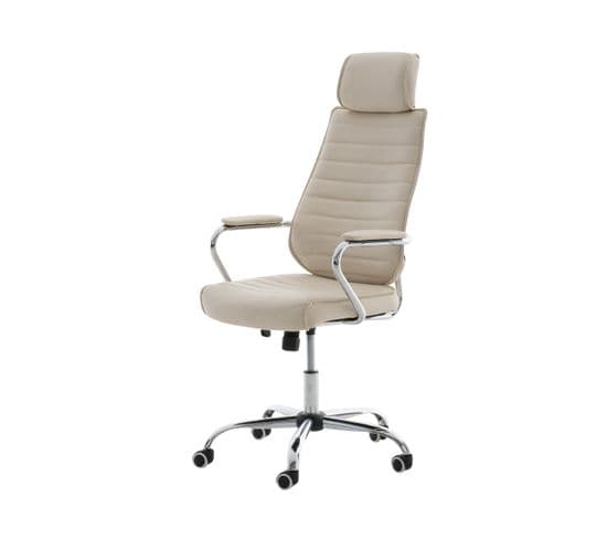 Fauteuil De Bureau  Rako Similicuir Crème