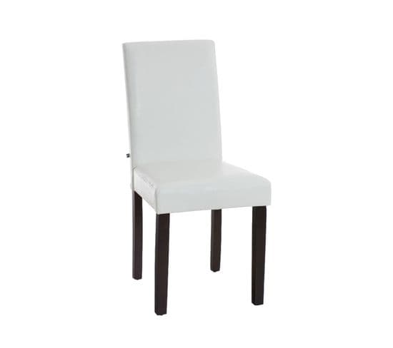 Chaise De Salle À Manger Ina Similicuir Avec Pieds En Bois Blanc /marron Foncé