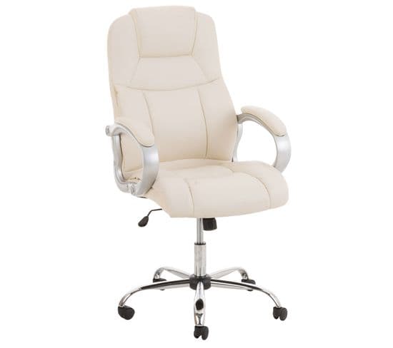 Fauteuil De Bureau Big Apoll Similicuir Crème