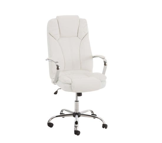 Fauteuil De Bureau Xxl Xanthos En Similicuir Avec Une  Capacité De Charge De 210 Kg Blanc