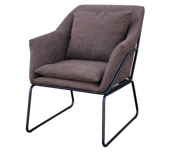 Fauteuil Josie En Tissu Marron 64 x 68 x 82 Cm