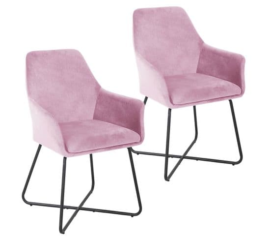 Josie Lot De 2 Chaises De Salle A Manger Rose 58 x 59 x 88 Cm