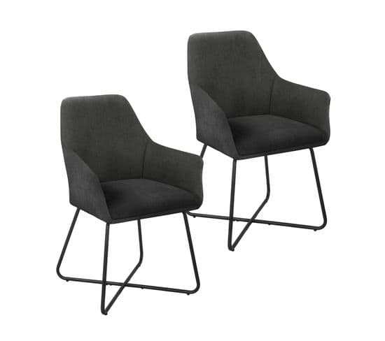 Josie Lot De 2 Chaises De Salle A Manger Gris 58 x 59 x 88 Cm