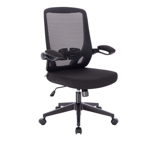 Fauteuil De Bureau Tom Avec Fonction De Bascule Noir En Plastique (62 X 96-105 X 62 Cm)