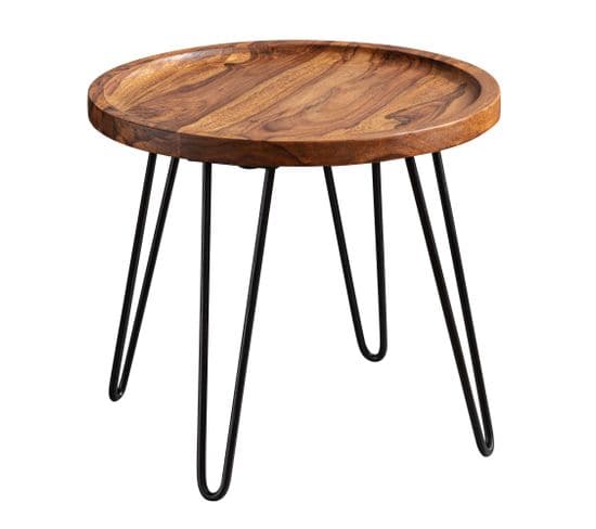 Table Basse 45x40x45 Cm Table De Salon Sheesham Table Basse Ronde