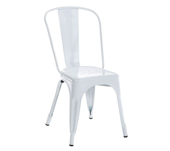 Chaise Empilable En Métal Benedikt Blanc