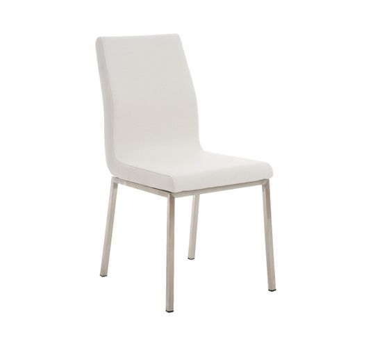 Chaise Colmar Avec Revêtement En Tissu Blanc