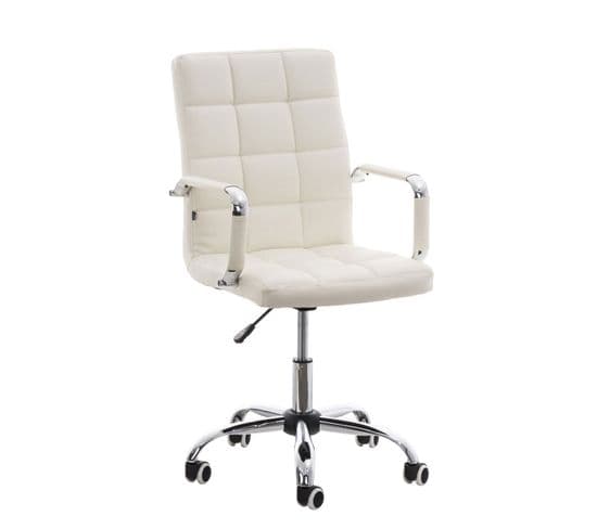 Fauteuil De Bureau Deli V2 Similicuir Blanc