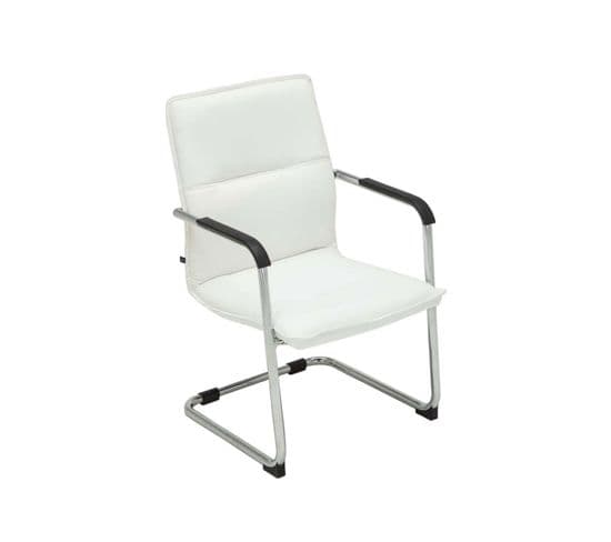 Chaise Visiteur Seattle Similicuir Blanc