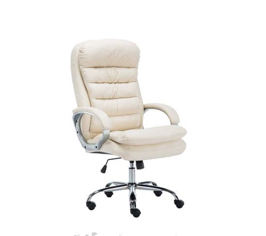 Fauteuil De Bureau Big Vancouver Similicuir Crème