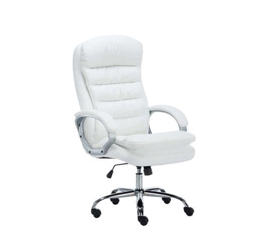 Fauteuil De Bureau Big Vancouver Similicuir Blanc