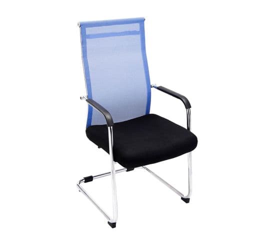 Chaise Cantilever Brenda Avec Revétement En Maille Et Pied Luge En Métal Bleu