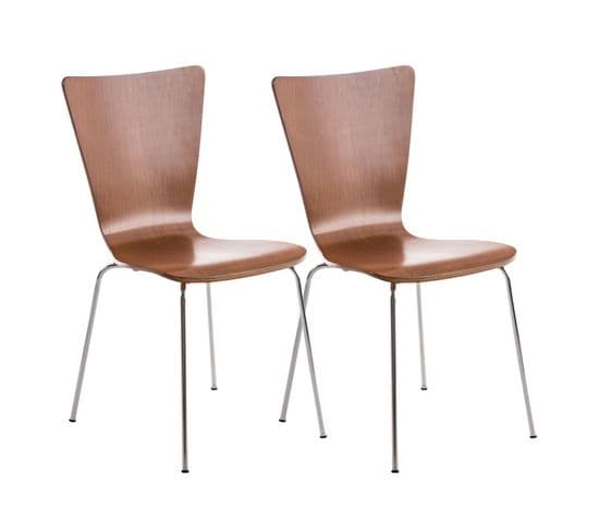 Lot De 2 Chaises Visiteur Aaron Marron