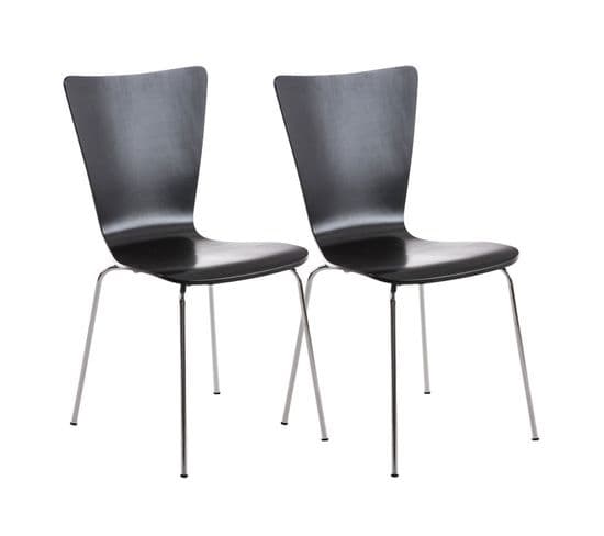 Lot De 2 Chaises Visiteur Aaron Noir