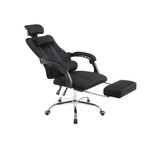 Fauteuil De Bureau Fellow Avec Repose-pieds Intégré Noir