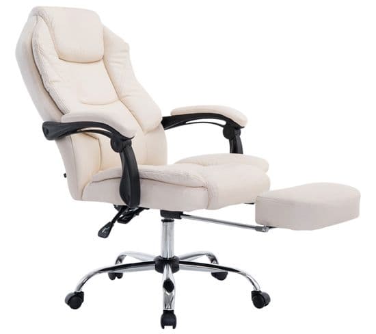 Fauteuil De Bureau Castle Similicuir Crème