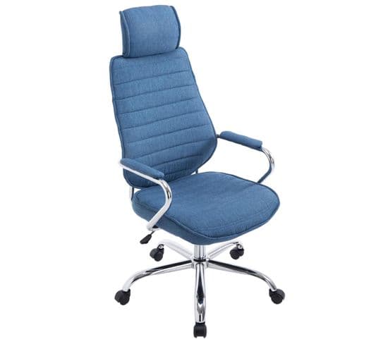 Fauteuil De Bureau Rako Tissu Bleu