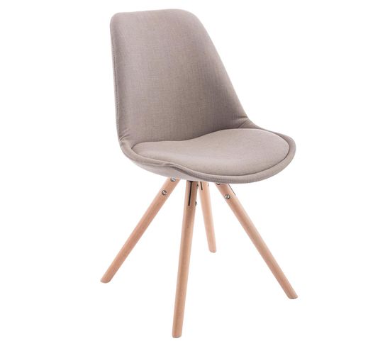 Chaise Toulouse Tissu Pieds Ronds Taupe/nature