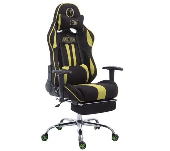 Fauteuil De Bureau Racing Limit Tissu Avec Ou Sans Repose-pieds Noir / Vert/avec Repose-pieds