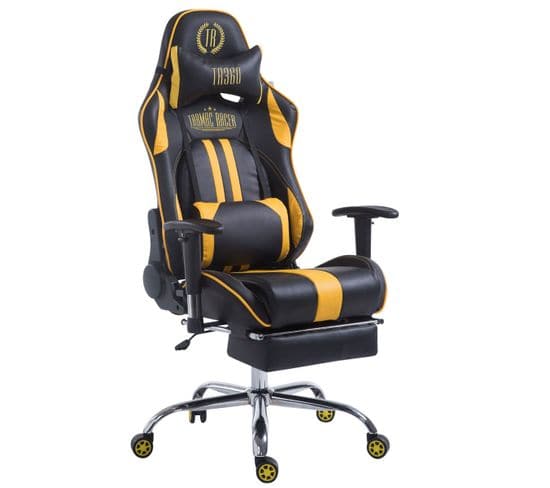 Fauteuil De Bureau Limit Similicuir Avec Repose-pieds Téléscopique Noir / Jaune