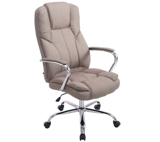 Fauteuil De Bureau Xxl Xanthos En Tissu Capacité De Charge De 210 Kg Taupe